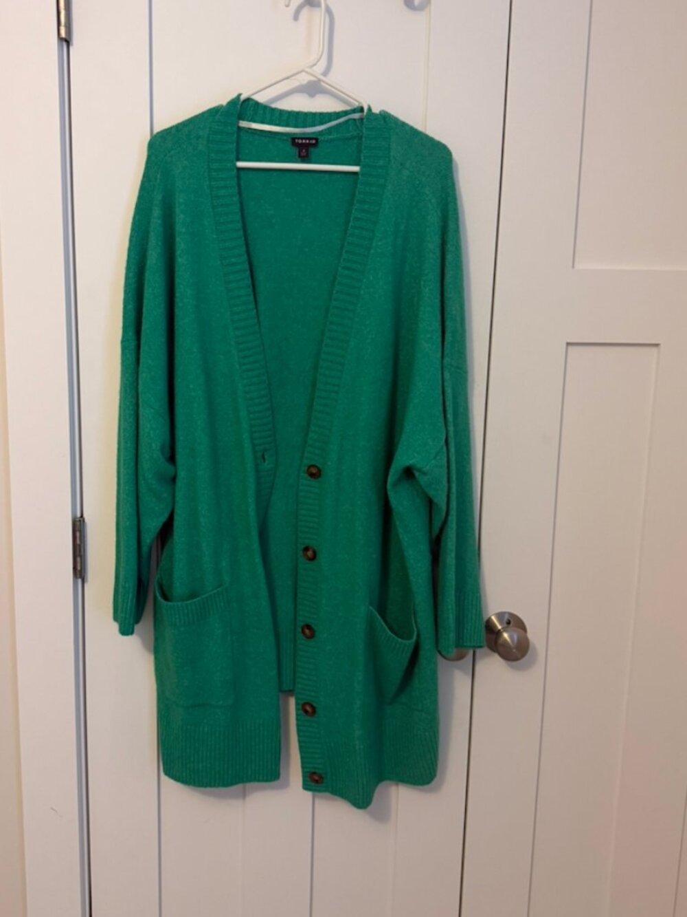 Torrid Size 4 Emerald Green Oversized Long Cardigan Sweater Plus Size